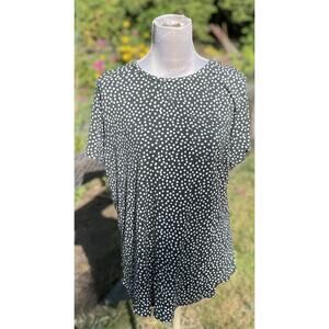 Lates By Kate Green & White Polka Dot Pajama Top XL Modal Comfort